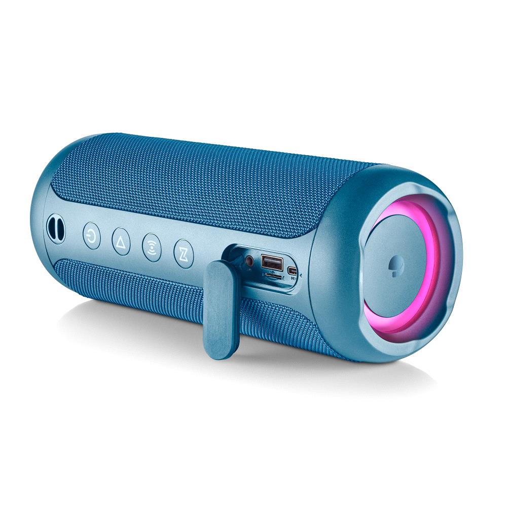 Enceinte Bluetooth NGS Roller Fury 3 60W TWS - Éclairage LED - Autonomie jusqu'à 9h - Résistance à l'eau IPX7 - Couleur Bleu