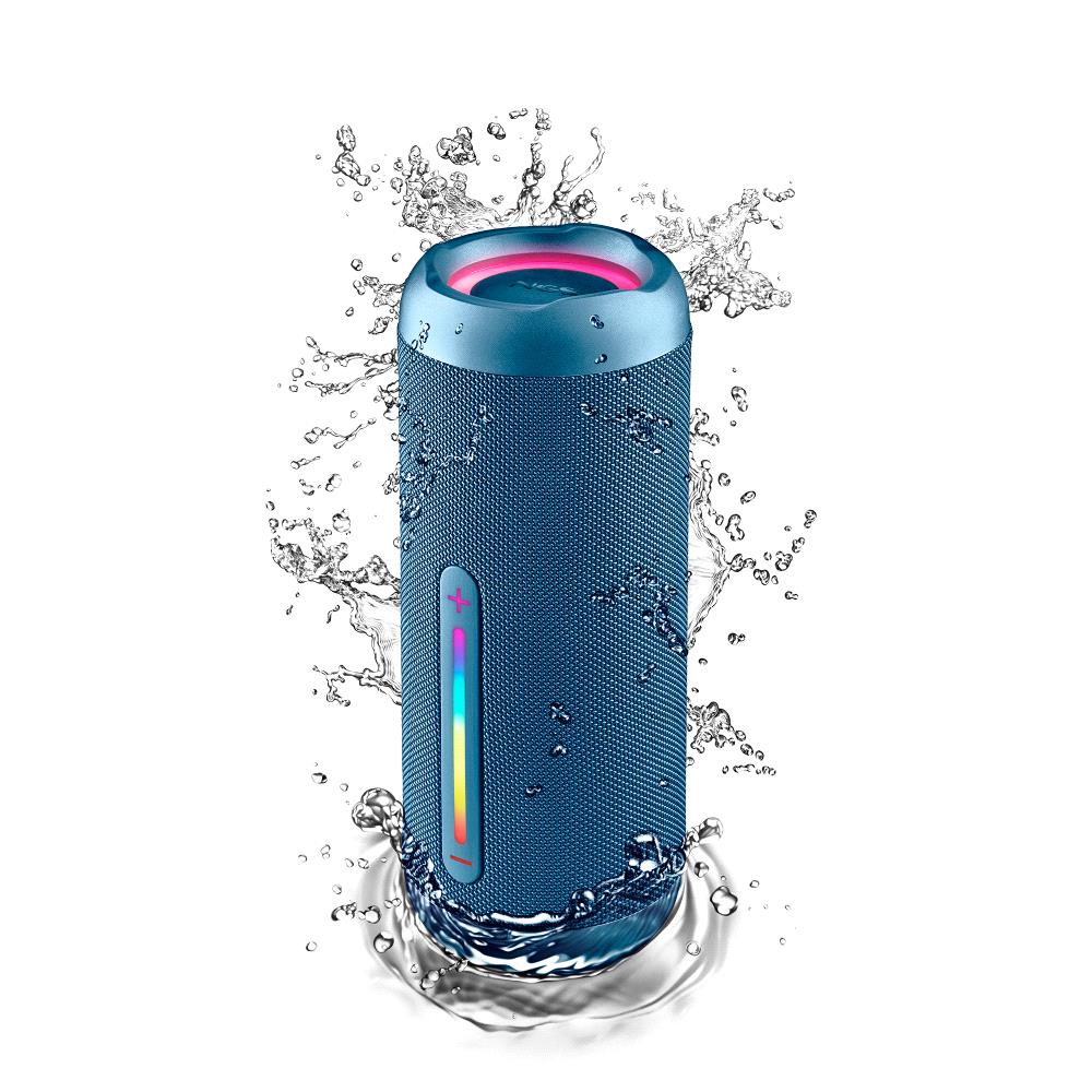 Enceinte Bluetooth NGS Roller Fury 3 60W TWS - Éclairage LED - Autonomie jusqu'à 9h - Résistance à l'eau IPX7 - Couleur Bleu