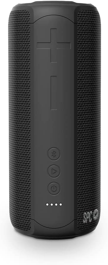 Enceinte Bluetooth portable SPC Sound Zenith - Puissance 24 W - Autonomie 12 heures - Protection IPX7 - Véritable stéréo sans fil - Mains libres - Conception tube portable - Couleur noire