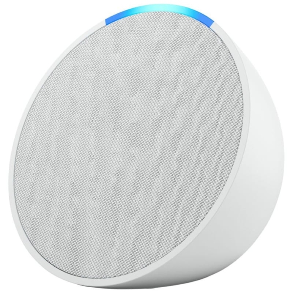 Enceinte connectée Bluetooth Wi-Fi Amazon Echo Pop 1ère génération - Compatibilité avec la maison intelligente - Alexa intégrée - Commande vocale mains libres - Haut-parleur 49,5 mm - Blanc
