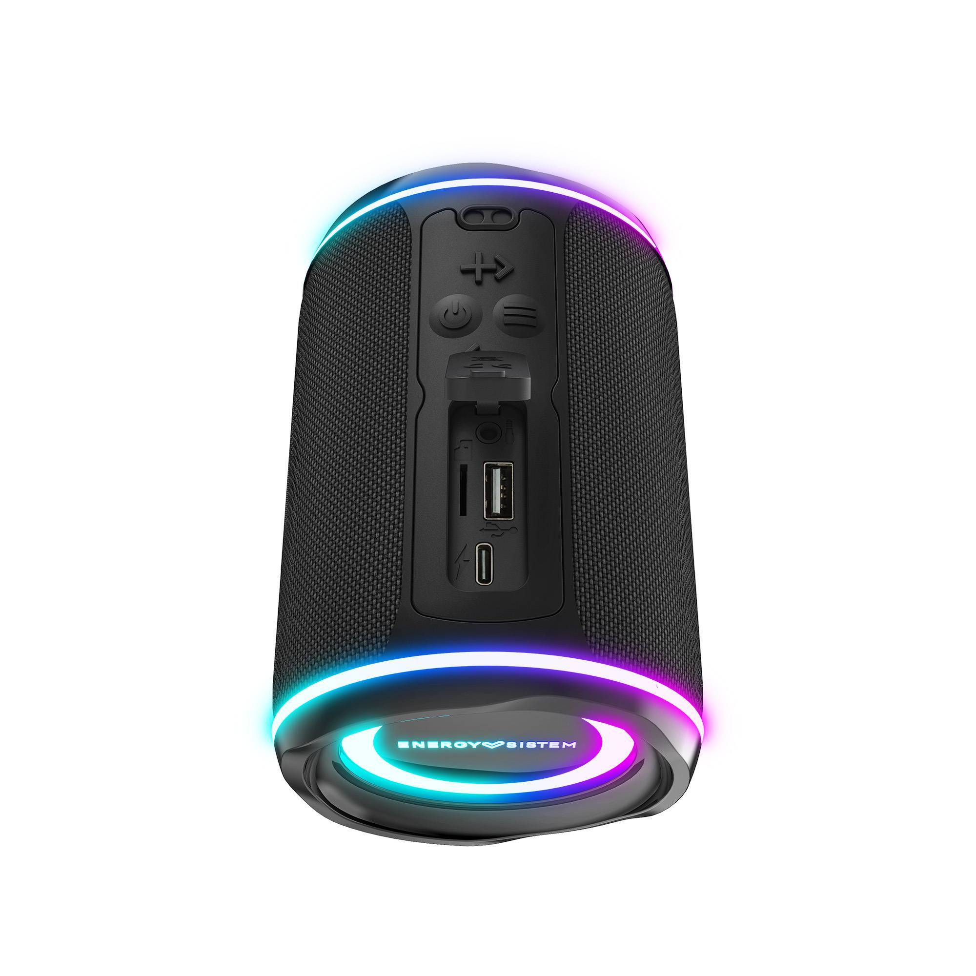Enceinte Energy Sistem Urban Box Supernova - 16W - Lumières LED - Bluetooth - USB/MicroSD - TWS - Couleur Noir