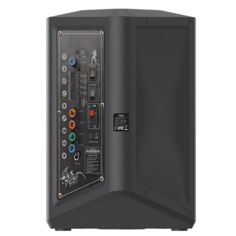 Enceinte karaoké XO F53 - Bluetooth 5.0 - 40 W - Fonction TWS - Éclairage RGB - Microphone sans fil inclus - Bluetooth, FM, USB et MicroSD - Noir