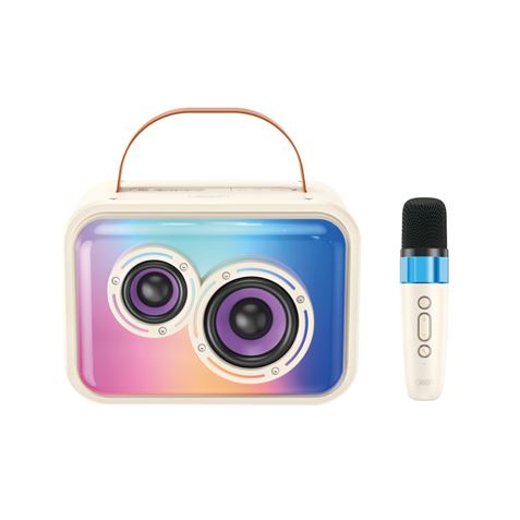 Enceinte karaoké XO F54 - Bluetooth 5.3 - 20 W - Fonction TWS - Microphone sans fil - Batterie 1800 mAh - Blanc