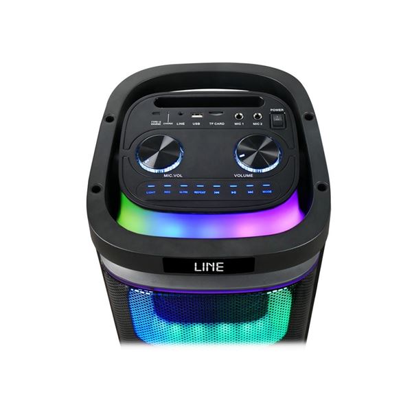 Enceinte Karaoké XO F58 - Bluetooth - 40W - Eclairage RGB - Microphone Sans Fil Inclus - Entrée pour Instruments et Microphones Supplémentaires - Couleur Noir