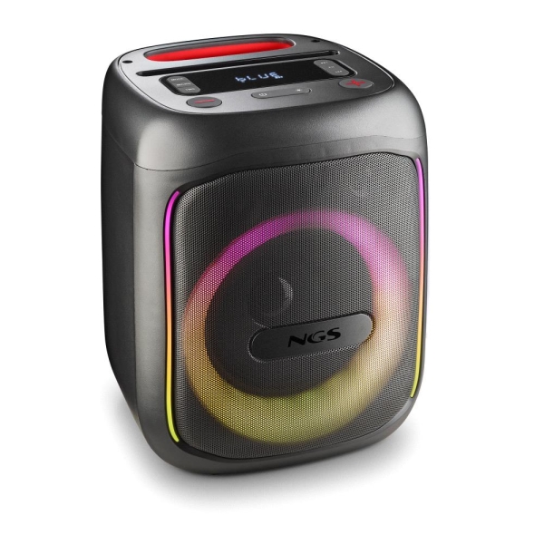 Enceinte Portable NGS Wild Swag Go 80W TWS Bluetooth 5.0 - Autonomie jusqu'à 10h - Entrée USB et Aux - Eclairage LED - Couleur Noir