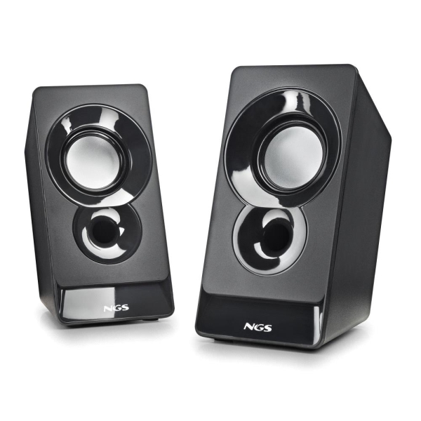 Enceintes NGS SB210 2.0 12 W - Alimentation USB - Entrée jack - Contrôle du volume intégré - Noir