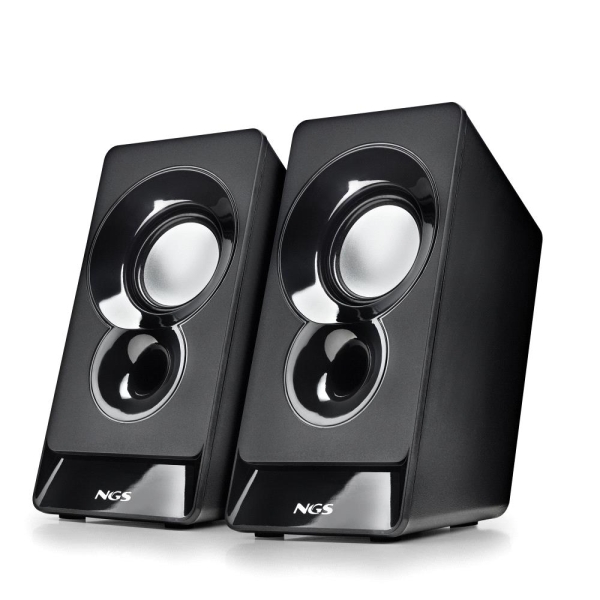 Enceintes NGS SB210 2.0 12 W - Alimentation USB - Entrée jack - Contrôle du volume intégré - Noir