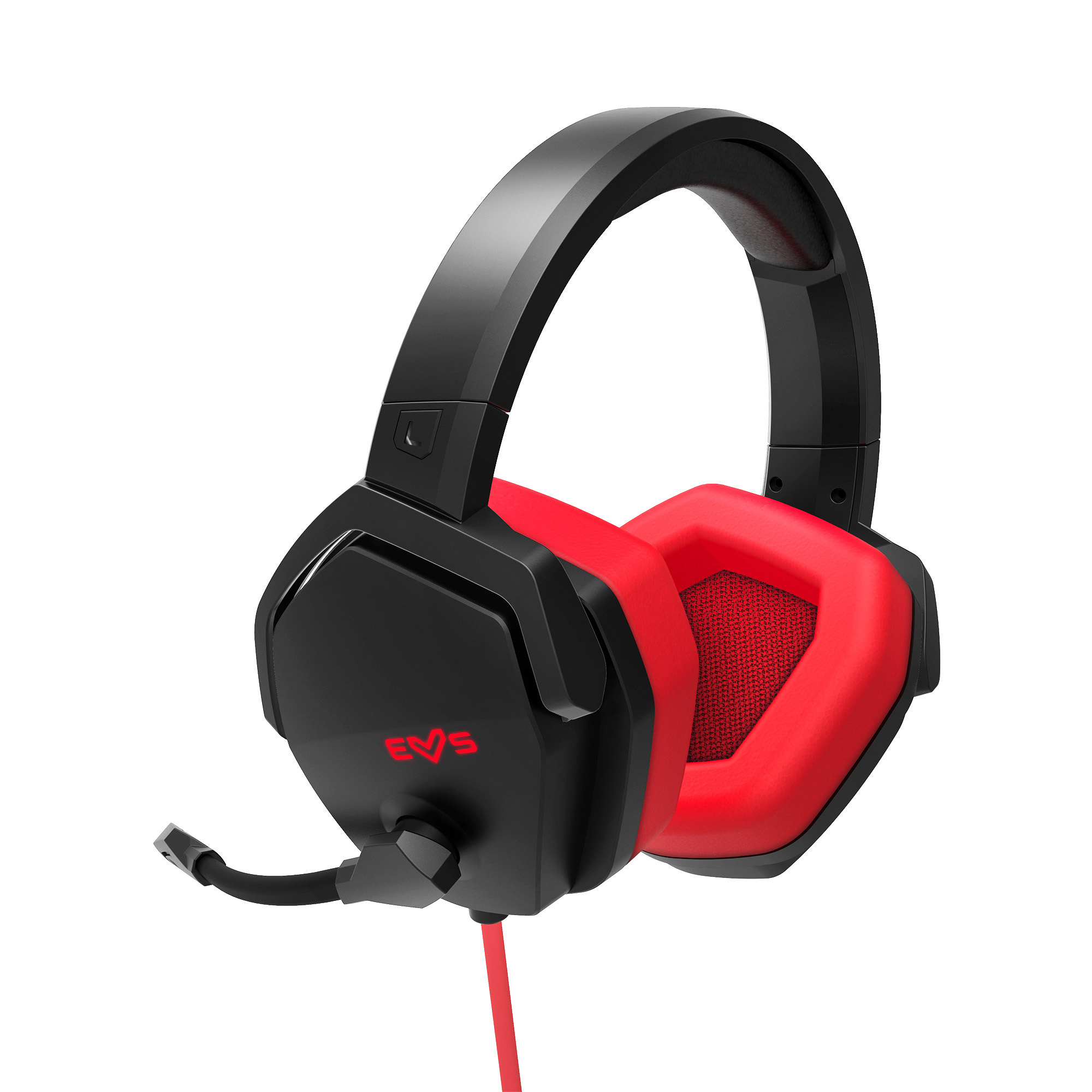 Energy Sistem Casque Gaming ESG 4 Son Surround 7.1 - Lumière LED - Coussinets en Cuir Protéiné - Couleur Rouge