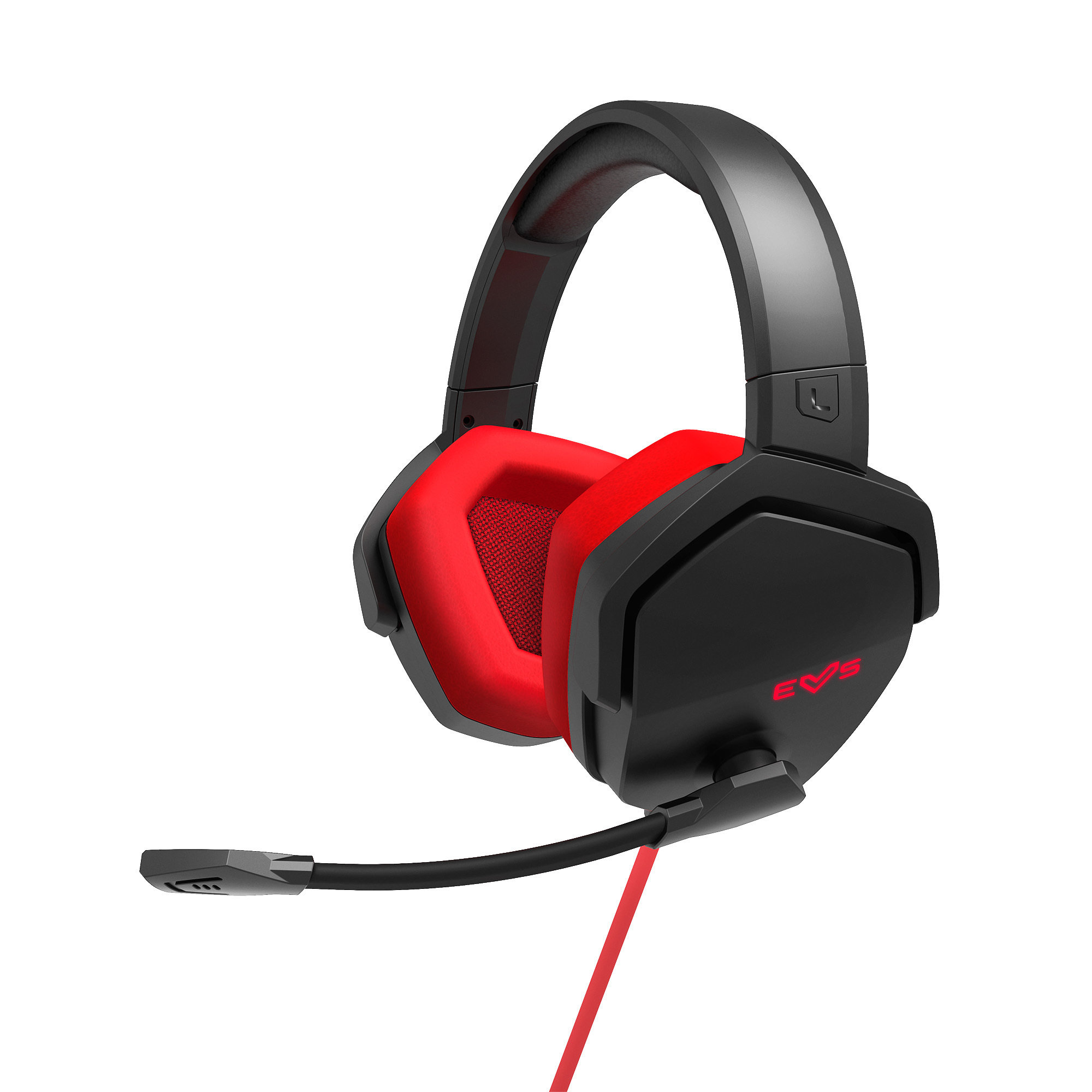 Energy Sistem Casque Gaming ESG 4 Son Surround 7.1 - Lumière LED - Coussinets en Cuir Protéiné - Couleur Rouge