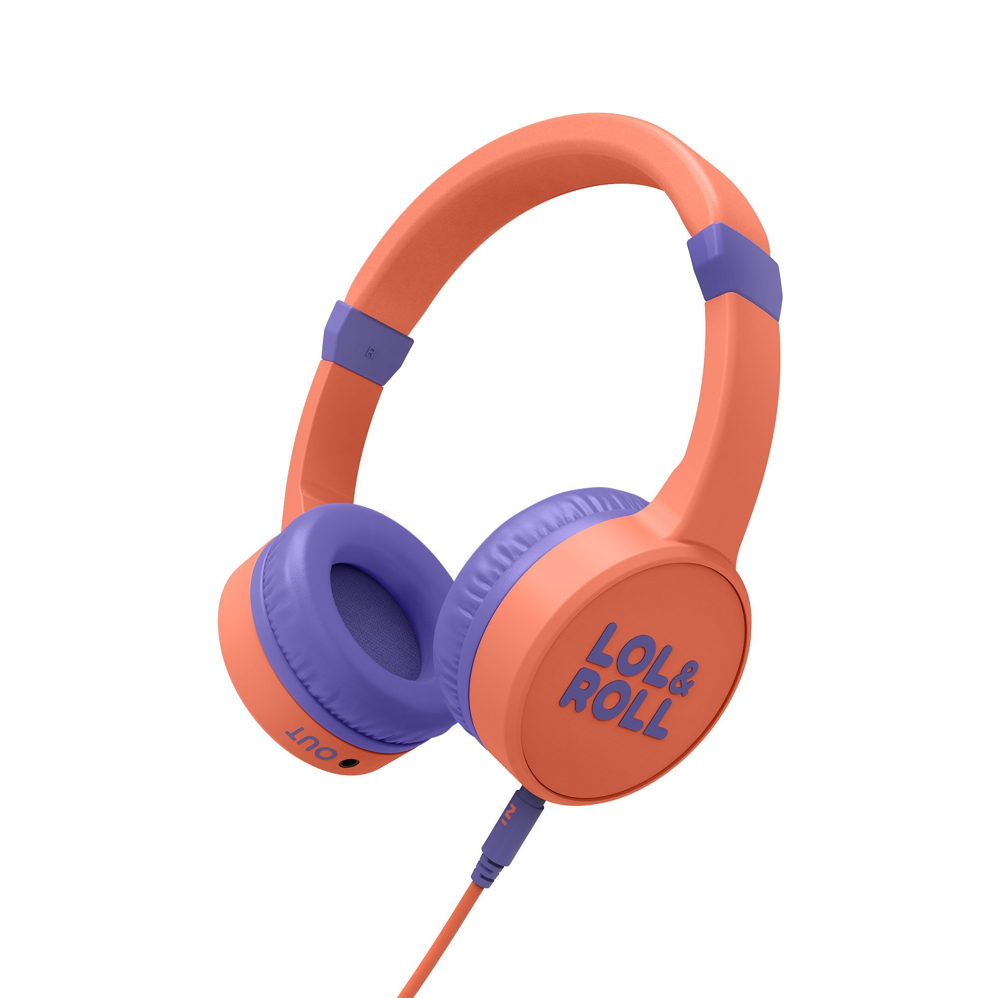 Energy Sistem Lol&Roll Pop Kids Casque - Partager de la musique - Cordon détachable - Limite de volume 85 dB - Microphone - Couleur orange