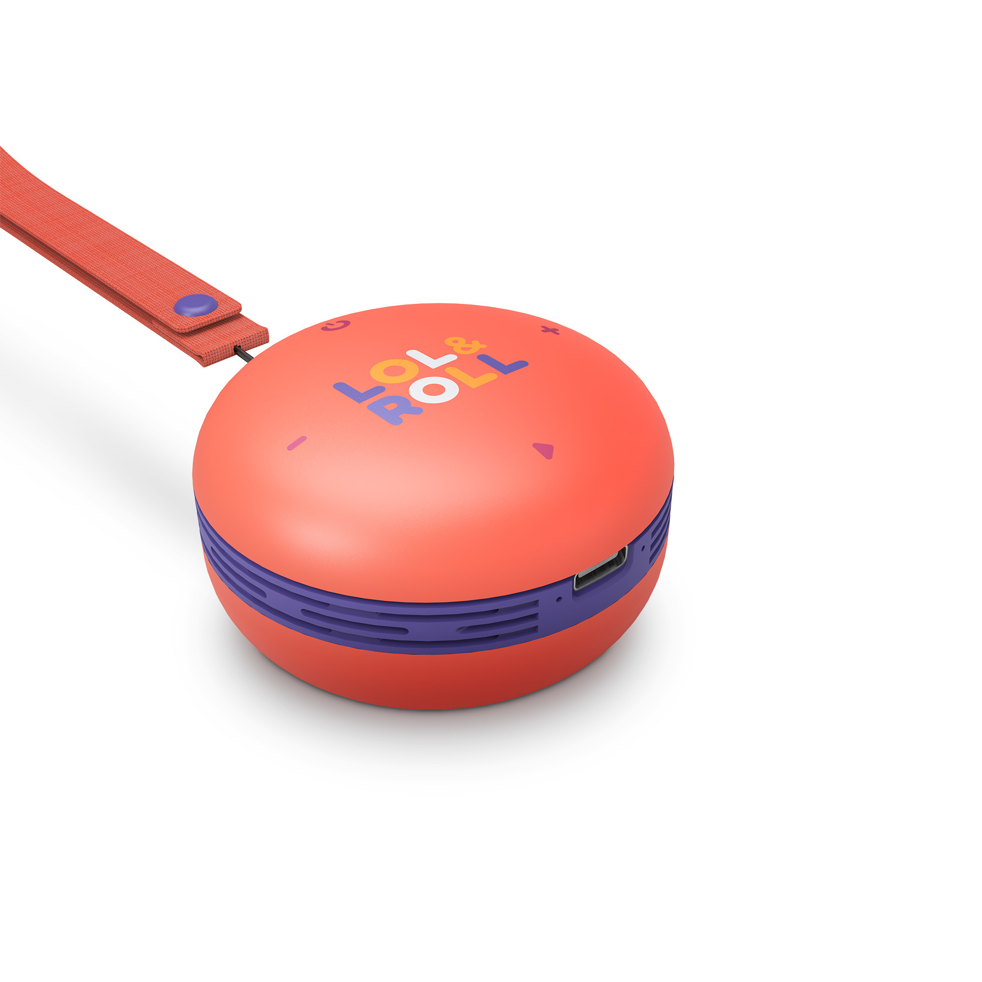 Energy Sistem Lol&Roll Pop Kids Enceinte Bluetooth - Partager de la musique - Cordon détachable - Personnage à colorier - Couleur Orange