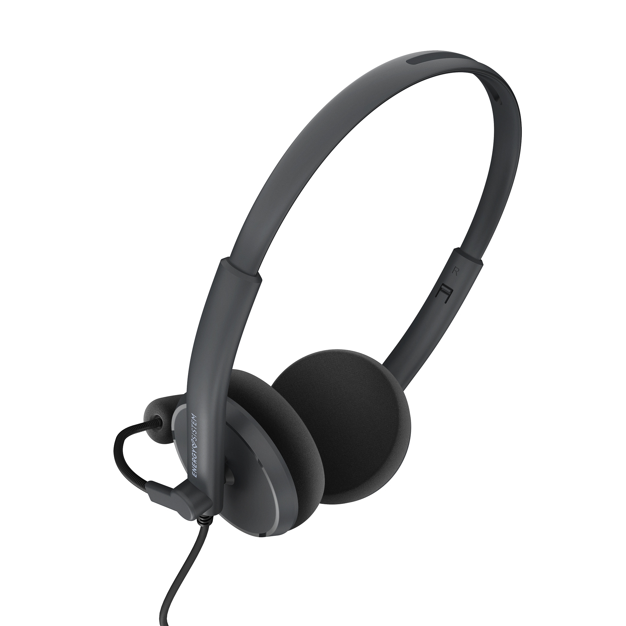 Energy Sistem Office Headphone 2 - Compatible PC/Mac/Smartphone - Prise 3,5 mm - Microphone avec Bras Rétractable - Couleur Noir