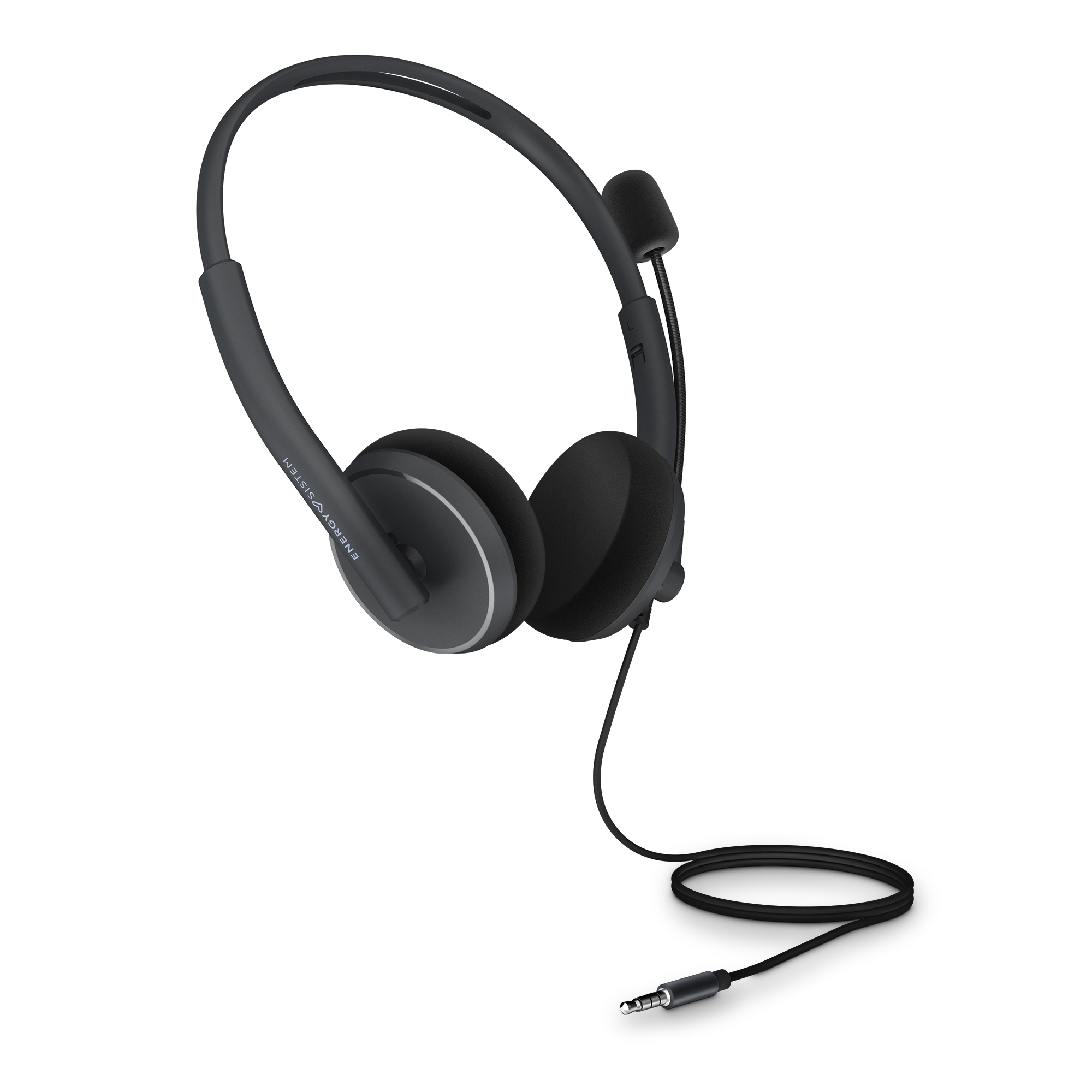 Energy Sistem Office Headphone 2 - Compatible PC/Mac/Smartphone - Prise 3,5 mm - Microphone avec Bras Rétractable - Couleur Noir