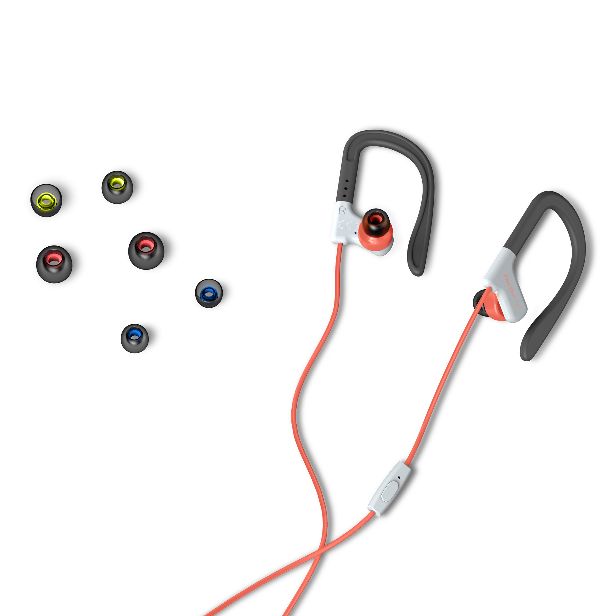 Energy Sistem Sport Headphones 1 Microphone - Ajustement sécurisé - Résistant à la transpiration - Contrôle de conversation - Microphone - Couleur rouge