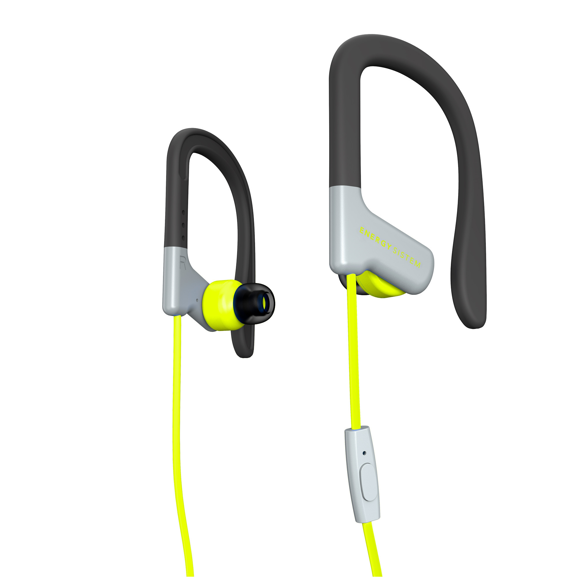 Energy Sistem Sport Headphones 1 Microphone - Ajustement sécurisé - Résistant à la transpiration - Contrôle de conversation - Microphone - Couleur jaune