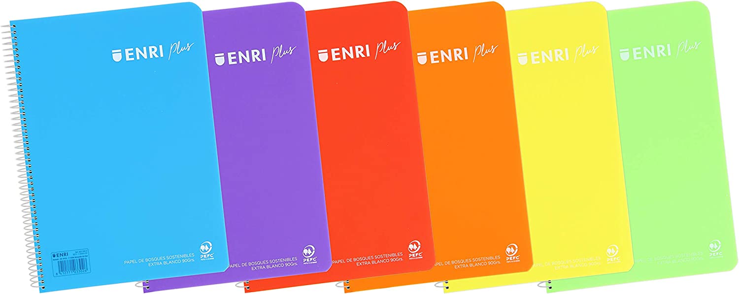  Enri+ 5 Carnets Folio 1 Ligne Couleurs