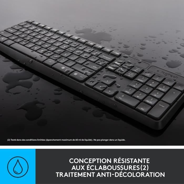 Ensemble clavier souris - Sans fil - Logitech - MK235 - AZERTY