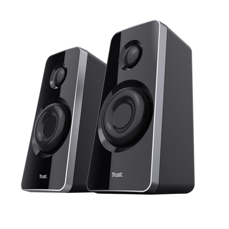 Ensemble d'enceintes Trust Tytan 2.1 USB 120 W - Caisson de basses en bois - Télécommande - Entrée Jack 3,5 mm - Couleur Noir