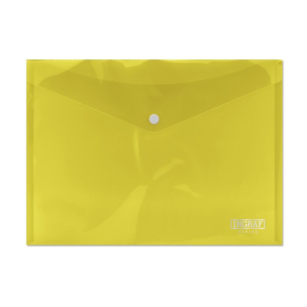 Enveloppe Ingraf avec fermeture à fermoir - Polypropylène - Format A4 - Couleur jaune