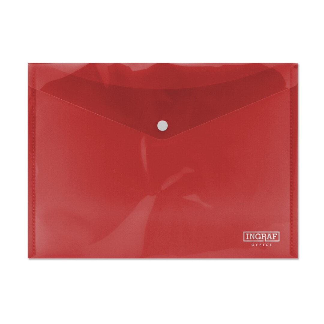Enveloppe Ingraf avec fermeture à fermoir - Polypropylène - Format A4 - Couleur rouge