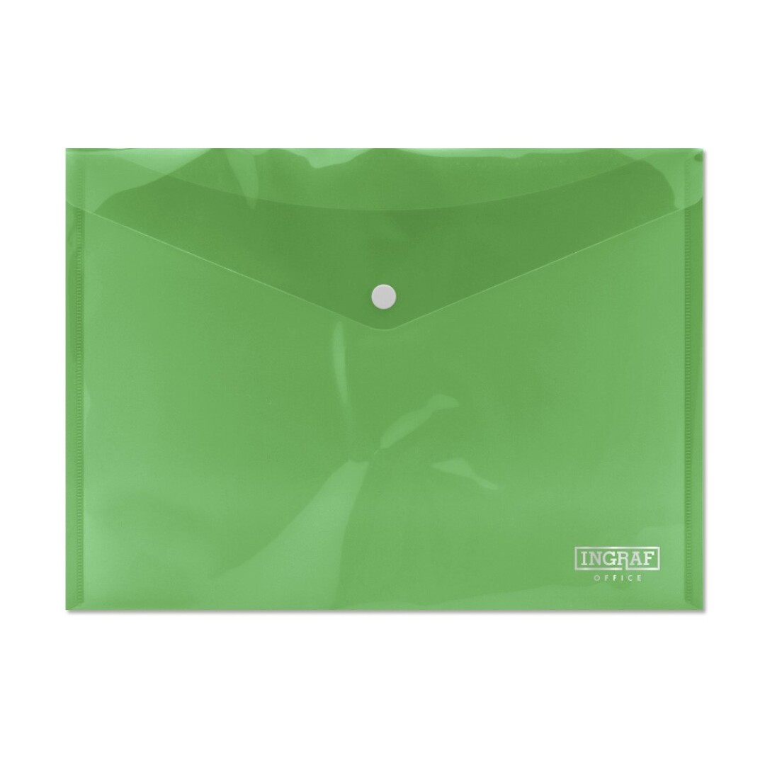 Enveloppe Ingraf avec fermeture à fermoir - Polypropylène - Format A4 - Couleur verte