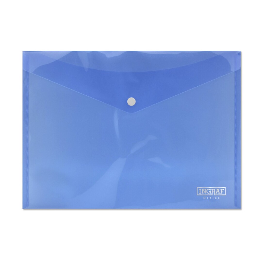 Enveloppe Ingraf avec fermeture à pression - Polypropylène - Format A4 - Couleur bleue