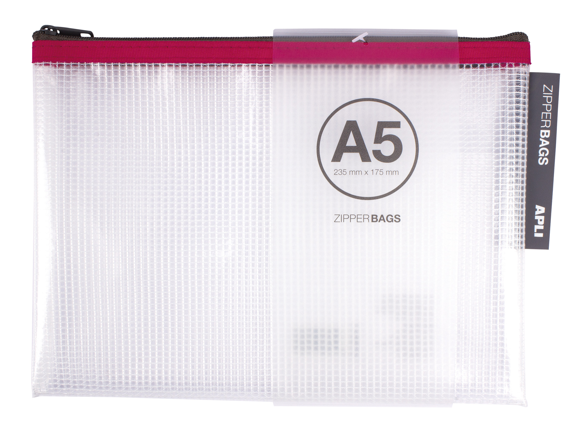 Enveloppes Apli Transparentes Eva Porta-Todo - Format A5 (235x175mm) - Souples, Résistantes et Durables - Fermeture Zip - Paquet de 20 Unités en 5 Couleurs Assorties