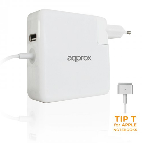 Approx Chargeur Automatique pour Apple Type T 45W/65W/85W - USB 5V 2.1A