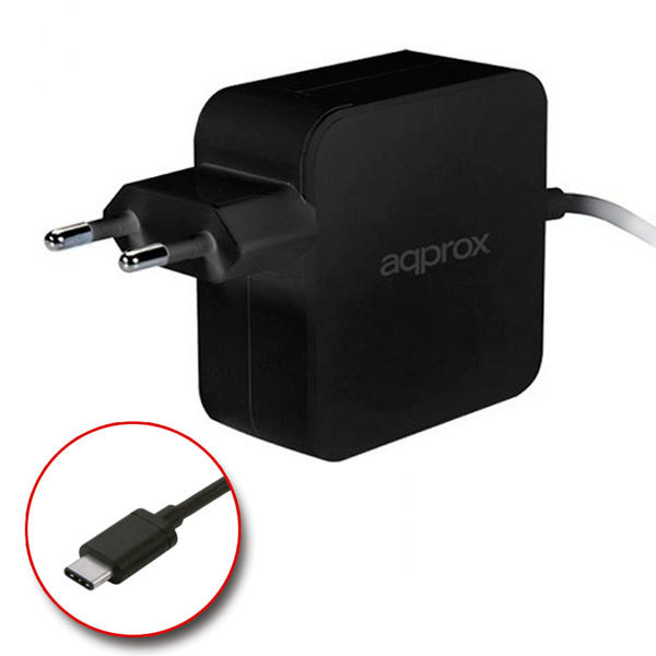 Approx Chargeur Universel pour Ordinateur Portable USB-C 45W Noir