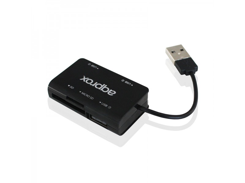 Hub USB 2.0 3 ports USB + lecteur de carte