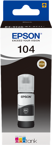 EcoTank ET-2721 EcoTank série Modèle d'imprimante Epson Cartouches d'encre  Epson offre : série 104 noir + 3 couleurs (marque 123encre)