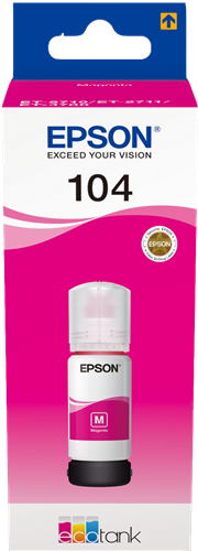 Bouteille d'encre EPSON pour Ecotank 104 Multipack 4 couleurs (Noir, Cyan,  Magenta et Jaune)