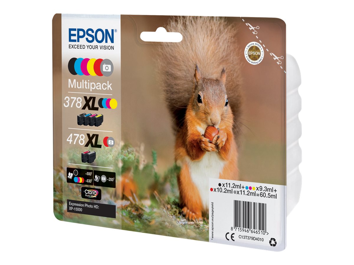 Epson MultiPack 378XL / 478XL Noir / Cyan / Magenta / Jaune / Rouge / Gris