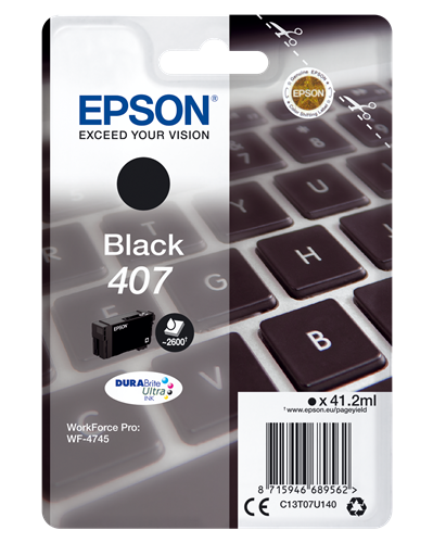 ✓ Epson cartouche encre 407 noir couleur Noir en stock - 123CONSOMMABLES