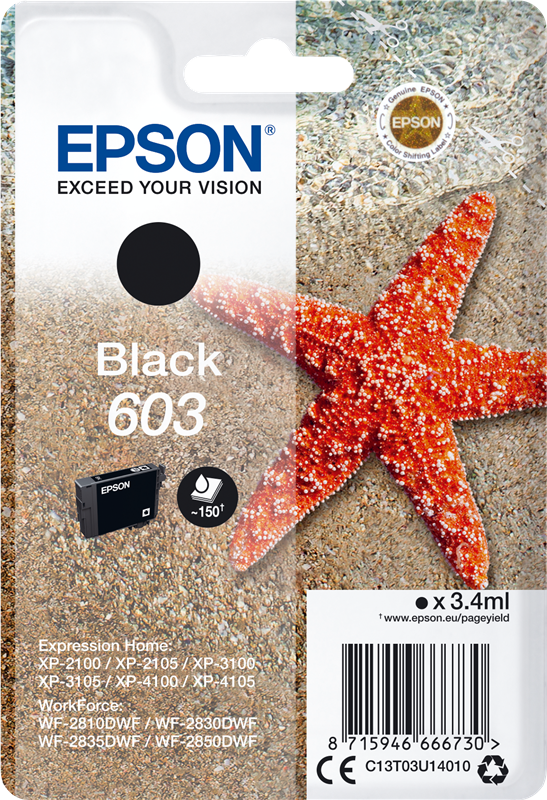 ✓ Epson cartouche encre 603 noir couleur Noir en stock - 123CONSOMMABLES