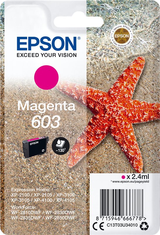 Imprimantes compatibles avec Cartouche Jet d'encre EPSON 603 - Etoile de mer