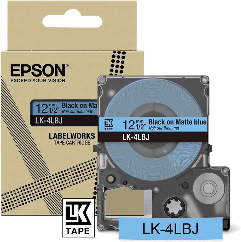 Epson Ruban LK-4LBJ Noir sur Bleu 12 mm