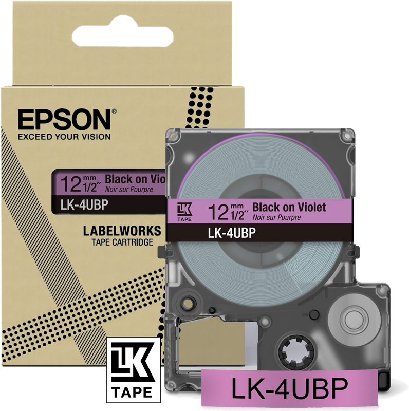 Epson Ruban LK-4UBP Noir sur Violet 12 mm