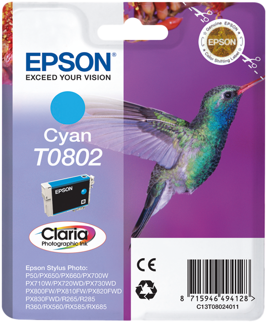 Epson cartouche encre T0802 cyan