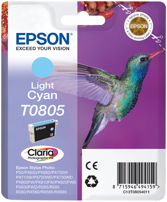 Epson cartouche encre T0805 cyan clair