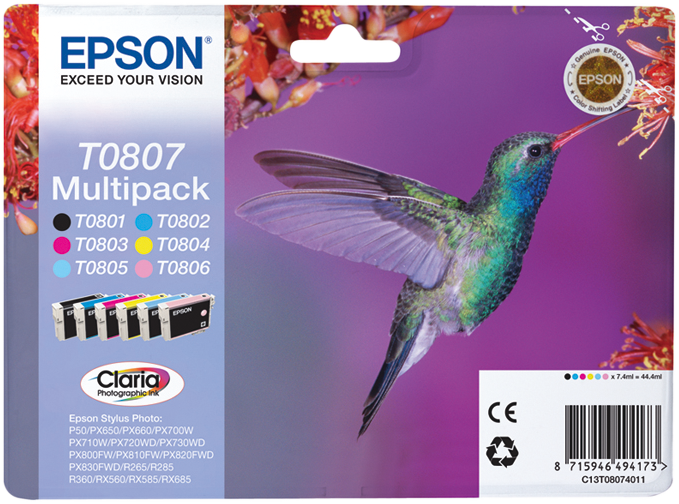 Epson Multipack T0807, 6 cartouches