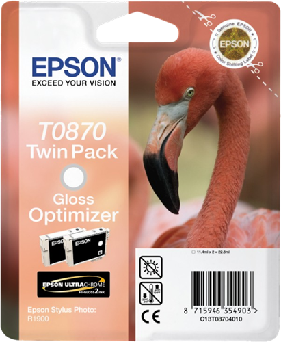 Epson cartouche encre double pack Gloss Opimizer T0870