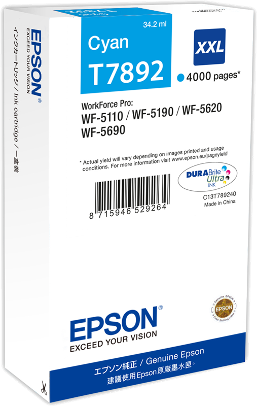 Epson cartouche encre T7892 (C13T789240) cyan