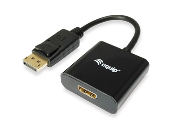 Equip Adaptateur DisplayPort Mâle vers HDMI Femelle - Résolution jusqu'à 1080p - Longueur 15cm - Couleur Noir