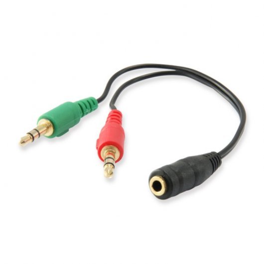 Equip Câble Audio Jack 3.5mm Femelle vers 2x Jack 3.5mm Mâle - Longueur 13cm - Couleur Noir