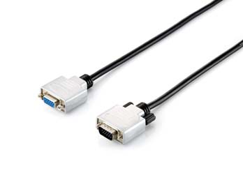 Equip Câble d'extension VGA 1 x HD15 VGA Mâle - 1 x HD15 VGA Femelle - Boitiers Métal - Vis Moletée - Longueur 10 m. - La couleur noire