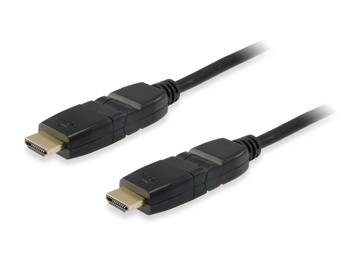 Equip Câble HDMI 1.4 Mâle/Mâle Coudé et Rotatif à 180º - Bande passante jusqu'à 18 Gbps. - Grande Vitesse - Longueur 1 m.