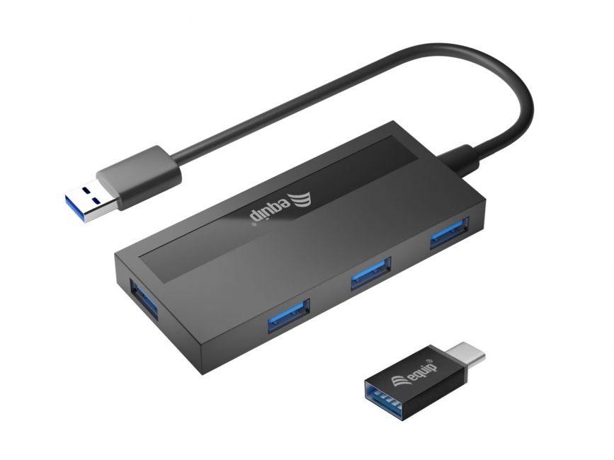 Equip Hub USB 4 Ports USB 3.0 - Adaptateur USB-C - Vitesse 5Gbps