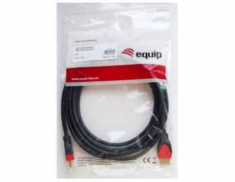 Câble HDMI 2.0 Mâle/Mâle - Longueur 2 m. - Couleur noire avec détails rouges