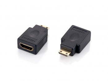 Adaptateur HDMI Type C mâle vers HDMI Type A femelle - Connecteurs dorés